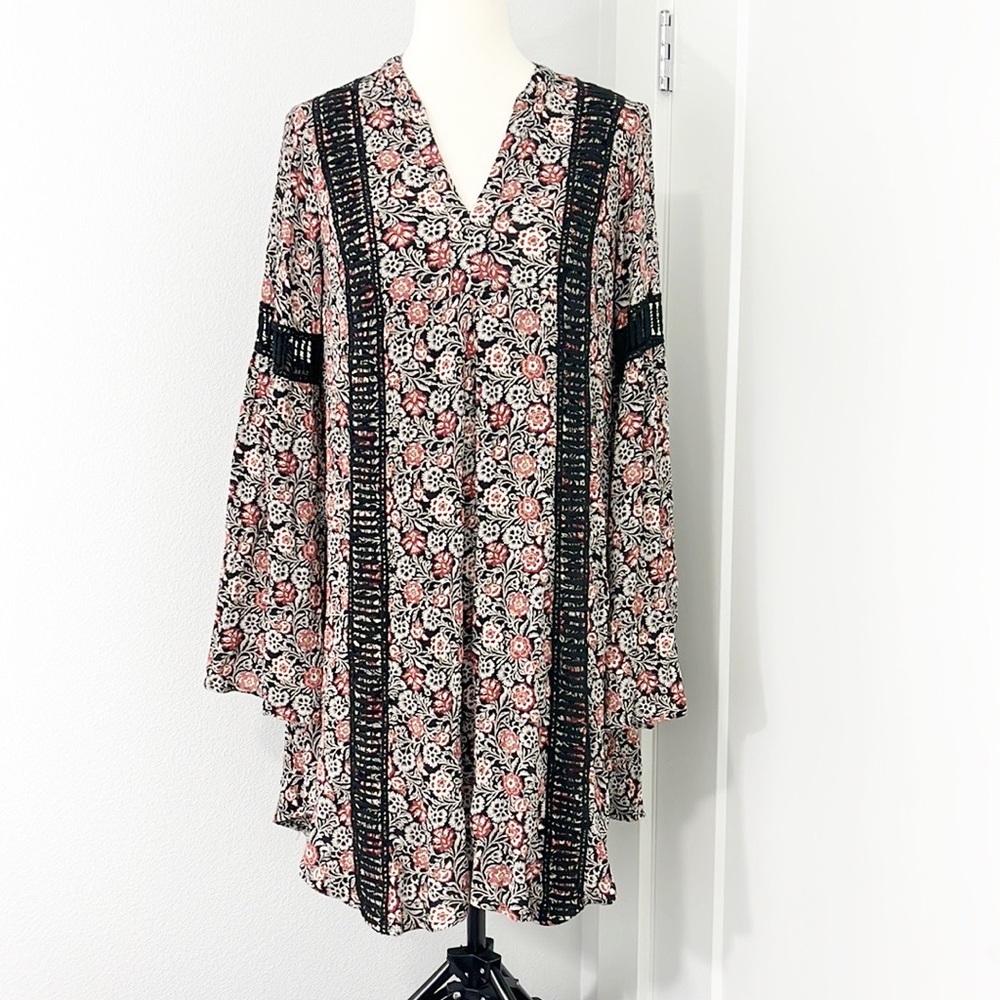 Floral Black and White Women's Dress